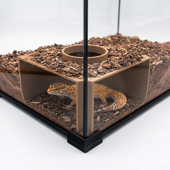 PAGEIA Reptile Underground Cave Viewing Hide,Corner Humid Hideout for Leopard Gecko Hognose Corn Snake,Underground Viewing Cave for Reptile Tank Accessories,Amphibian Habitat Decor