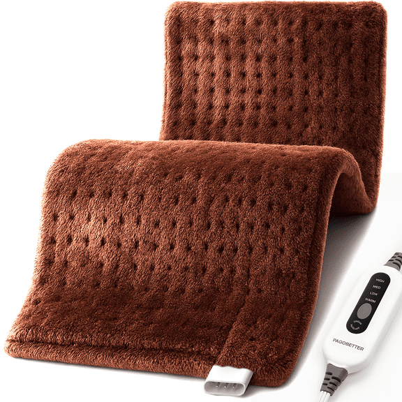 PAGOBETTER Electric Pad (12×24") , 4 Adjustable Settings, Auto Shut Off, Machine Washable, Suitable for Back, Neck & Shoulder, Birthday Gifts for All