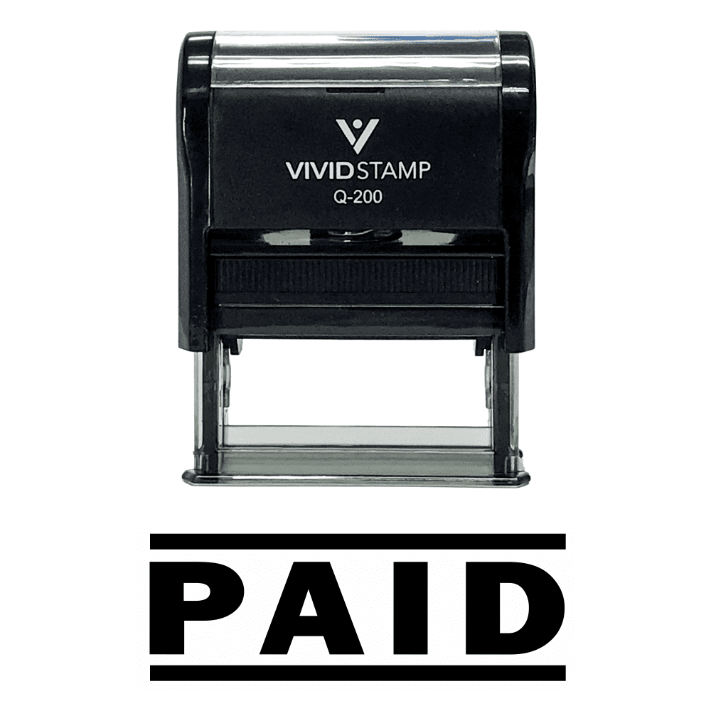 PAID Self Inking Rubber Stamp (Black) Medium