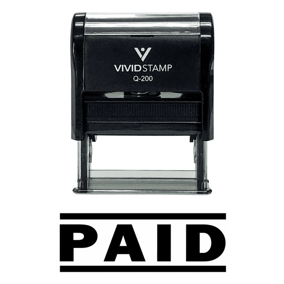 PAID Self Inking Rubber Stamp (Black) - Medium