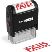ExcelMark PAID Self-Inking Rubber Stamp - Red Ink