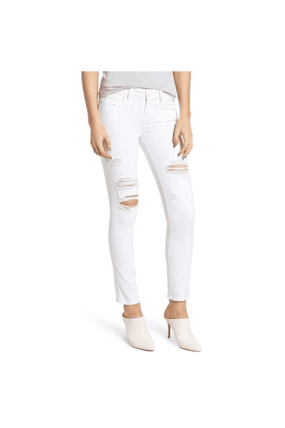 Women's Skyline Ankle Peg Jeans, Bright White Destructed, 24
