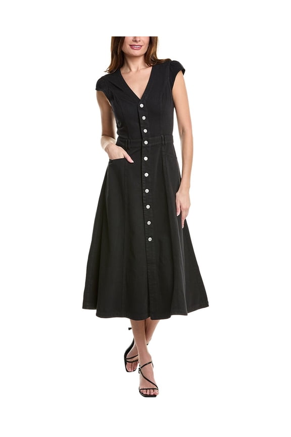 womens  Aida Midi Dress, 14, Black