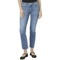 thumbnail image 1 of PAIGE womens  Amber Flamenco Distressed Mid Rise Slim Straight Jean, 27, 1 of 5