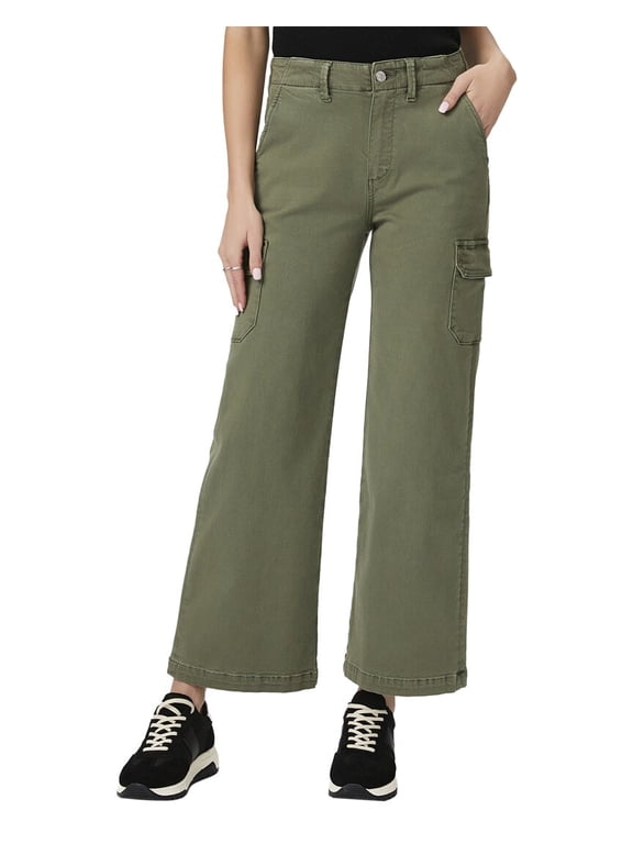 womens Carly Cargo Vintage Ivy Green Wide Leg Jean, 27