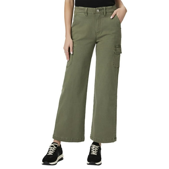 PAIGE womens Carly Cargo Vintage Ivy Green Wide Leg Jean, 32
