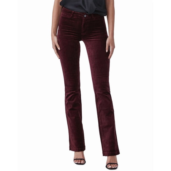 PAIGE womens High-Rise Manhattan Deep Ruby Bootcut Jean, 24
