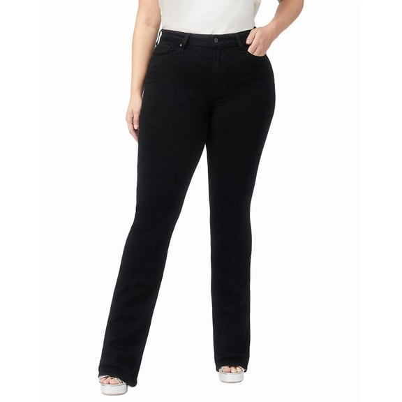 PAIGE womens  Hourglass Black Shadow High Rise Boot Cut Jean, 27