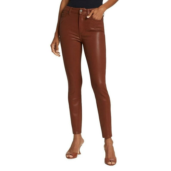PAIGE womens Hoxton Burgundy Dust Luxe Coating High-Rise Ankle Jean, 31