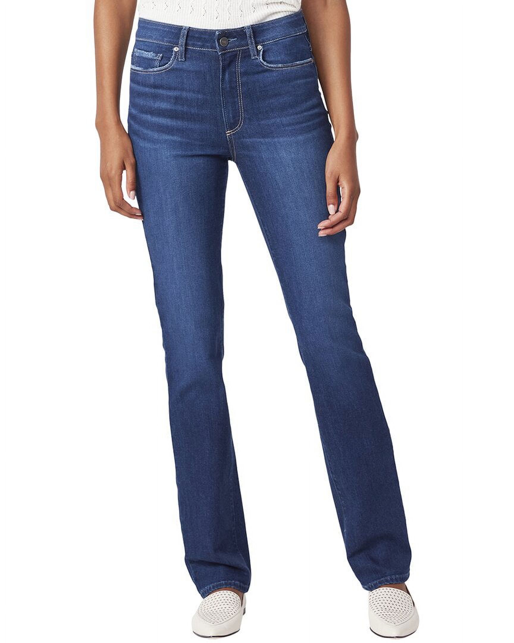 PAIGE Women's Knockout High Rise Straight Leg Jeans - Curvy Fit Denim For Hourglass Shape (Washer Black)