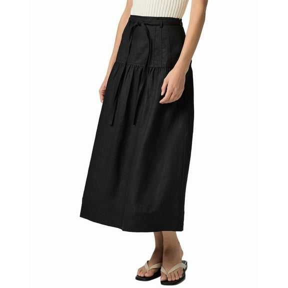 PAIGE womens  Inga Linen Skirt, 0, Black