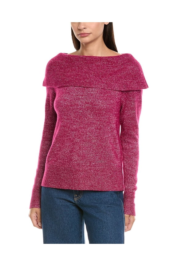 womens Metallic Izabella Wool-Blend Sweater, XL