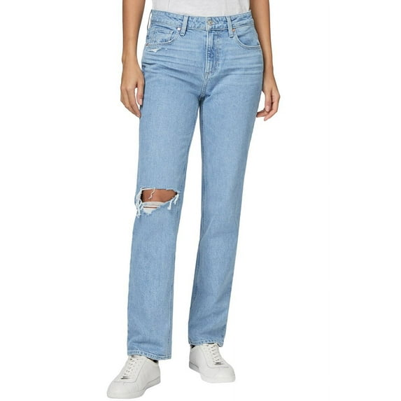 PAIGE womens Noella Starcourt Destructed Relaxed Straight Leg Jean, 32