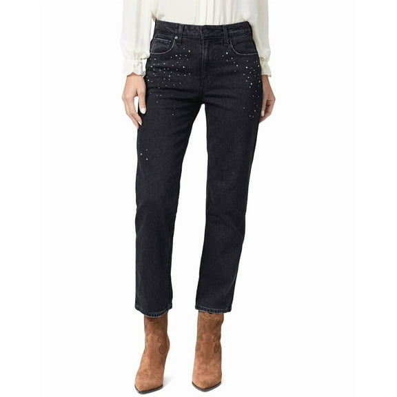 PAIGE womens  Noella Straight Black Quartz Embellished Jean, 23