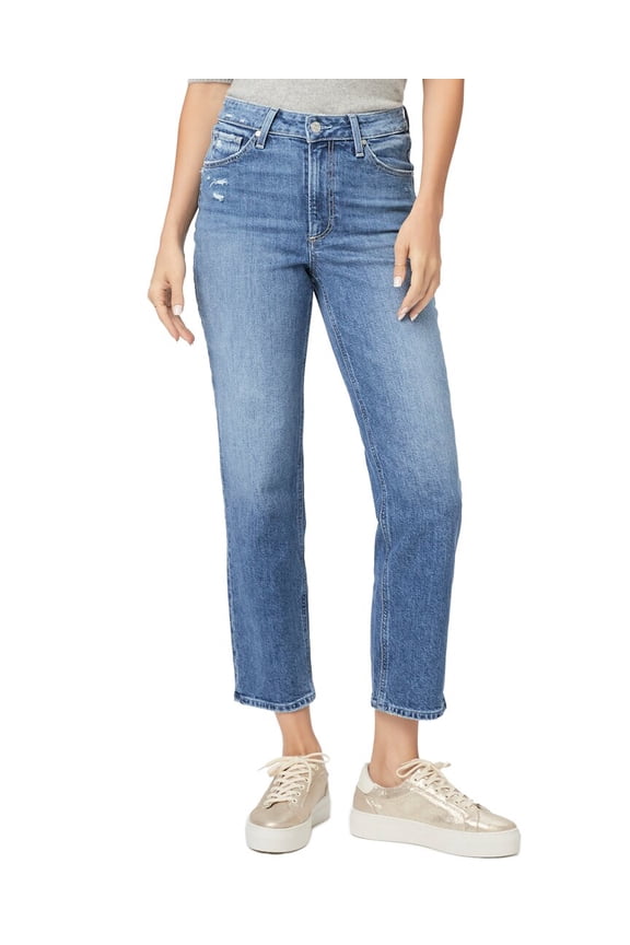 womens Sarah Art Piece Distressed Straight Ankle Jean, 24