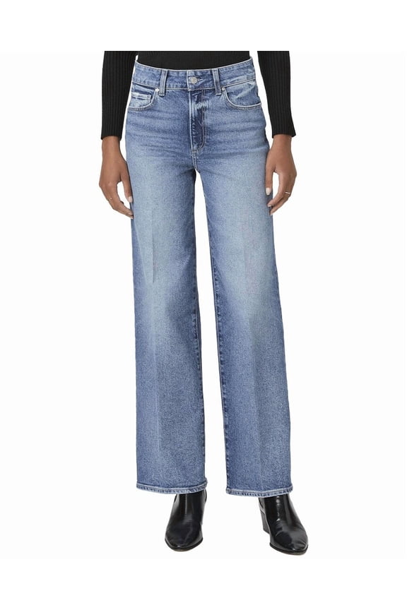 womens  Sasha Ottilia Distressed High Rise Column Straight Leg Jean, 32