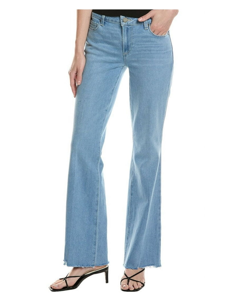 PAIGE womens Skyline Divine Distressed Bootcut Jean, 28, Blue