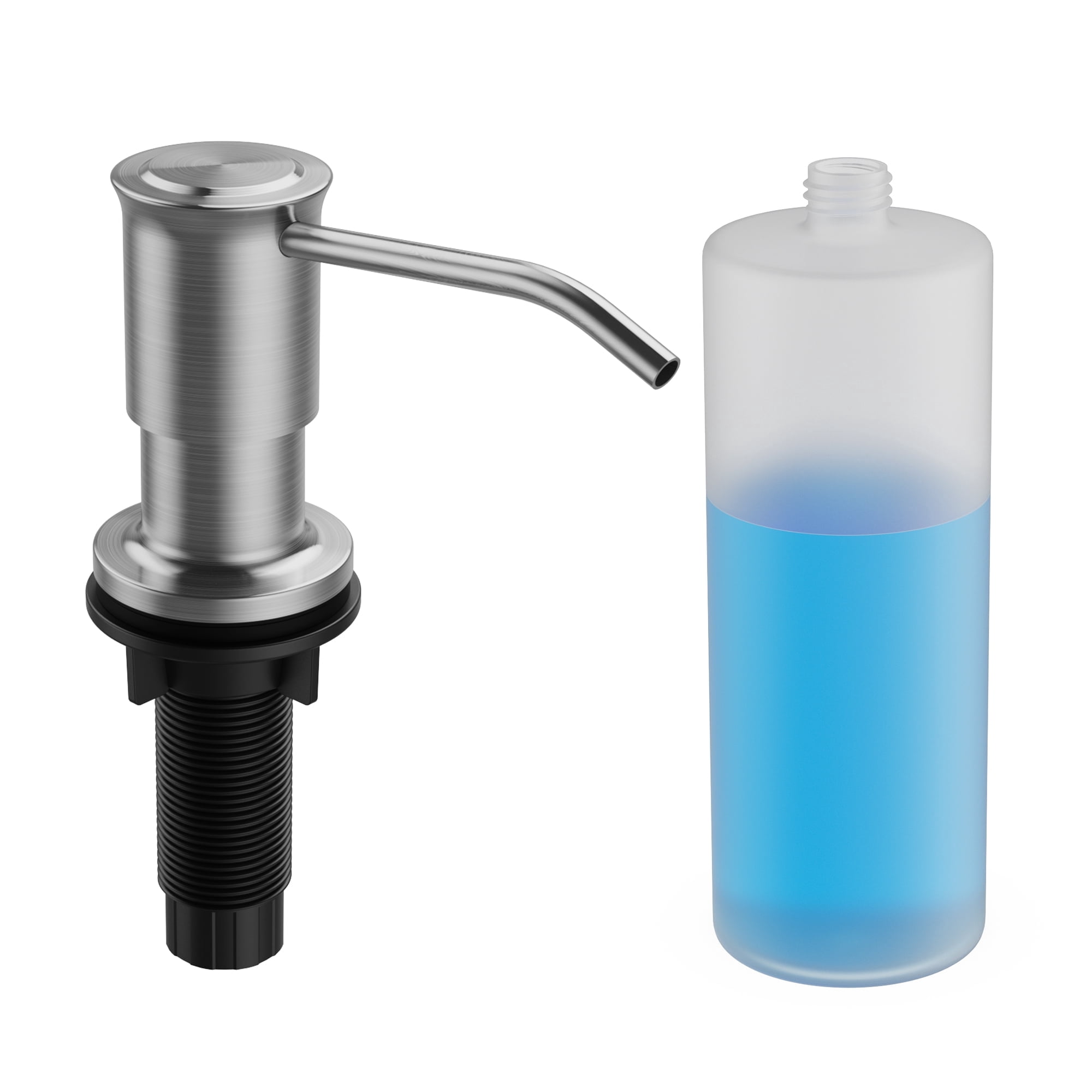 PAIHOME Brushed Nickel Soap & Lotion Dispenser, Built in Stainless Steel Kitchen Sink Soap Dispenser with 17oz Bottle