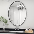thumbnail image 1 of PAIHOME 24X36 Oval Metal Frame Mirror Bathroom Mirror Wall Mirror, Stainless Steel Frame, Black, 1 of 6