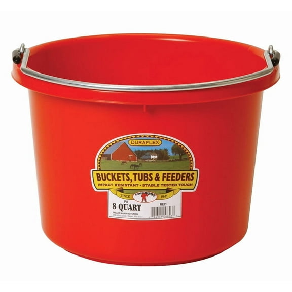 PAIL PLASTIC 8 QUART RED(Pack of 1)