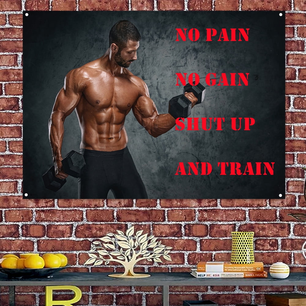 NO PAIN NO GAIN SHUT UP AND TRAIN - Inspirational Wall Art Poster ...