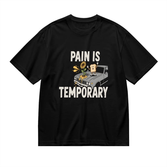 PAIN IS TEMPORARY, Toast And Sunflower Print 2, Vintage T Shirt, Cotton T-Shirt for Men, 23483319,M