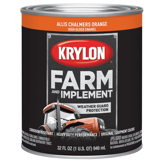 Krylon FARM PAINTS; ALLIS CHALMERS ORANGE; 32 OZ. QUART;