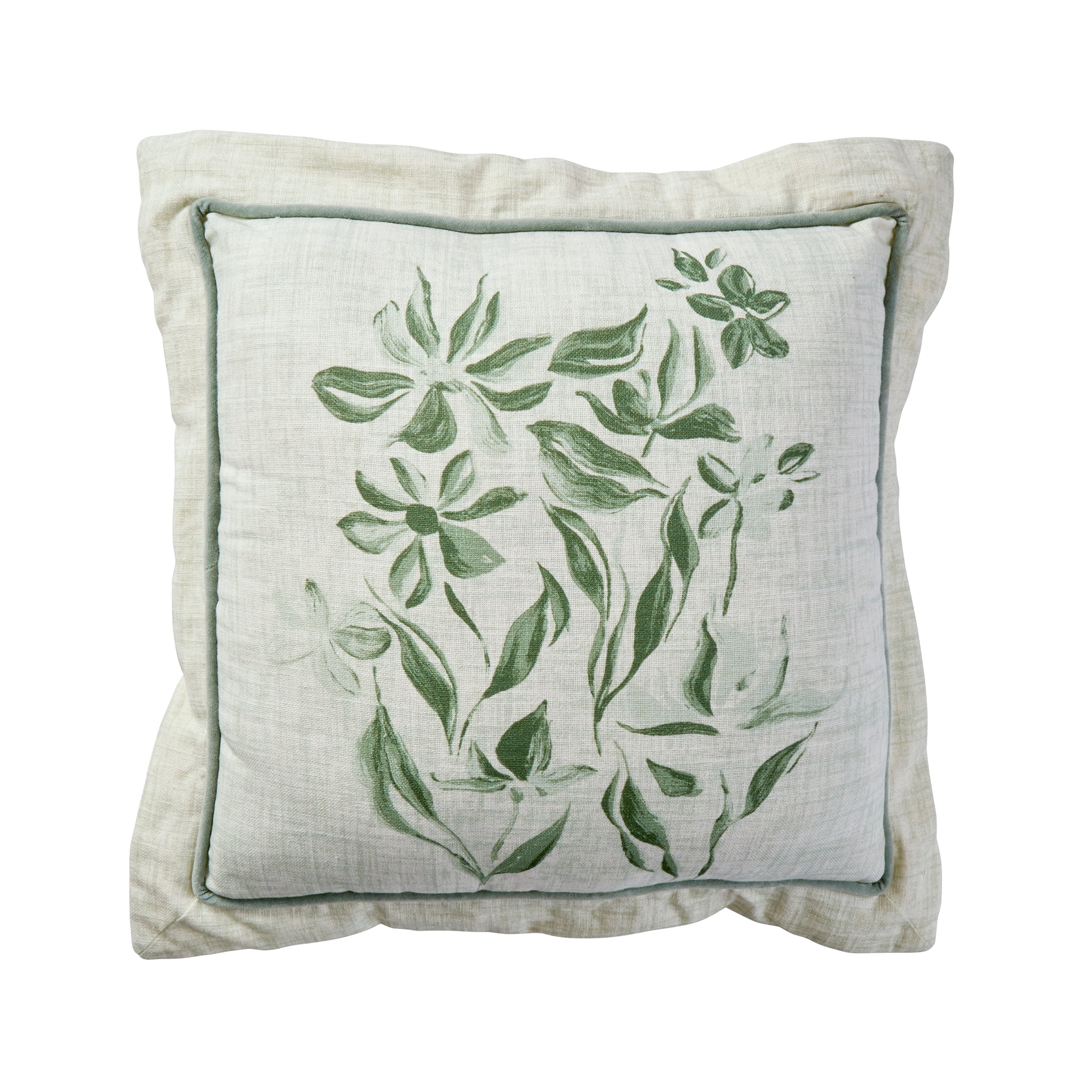 Better Homes & Gardens Floral Decorative Pillow, 18x18, Green