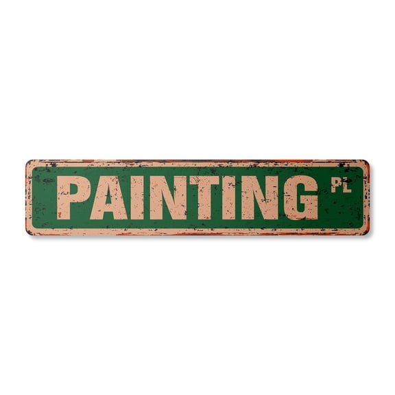 PAINTING Vintage Aluminum Street Sign painter artist house artwork supplies rustic metal tin | Indoor/Outdoor | 18" Wide