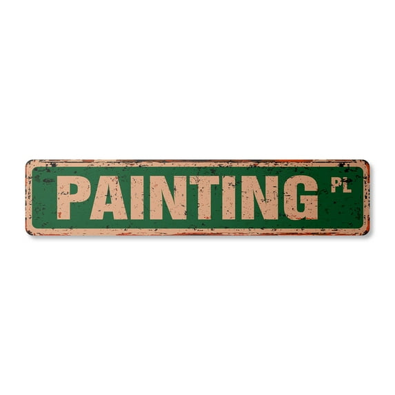 PAINTING Vintage Plastic Street Sign painter artist house artwork supplies | Indoor/Outdoor | 18" Wide