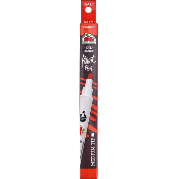 Apple Barrel Multi-Surface Oil-Based Paint Pens, Medium Tip, Orange