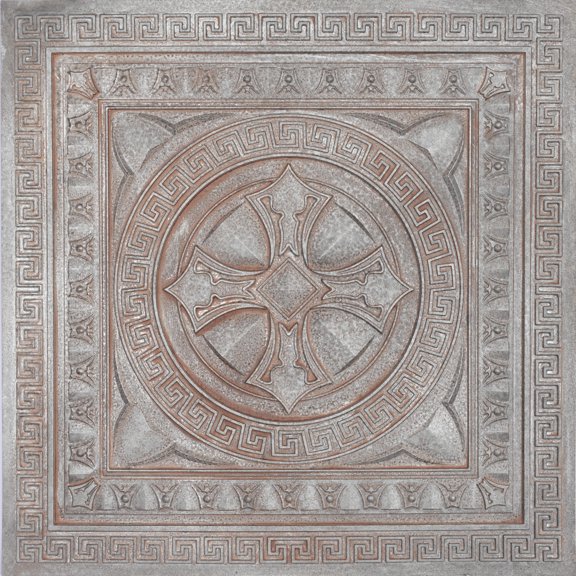 PAINTSDECOR Weathered Iron PVC Ceiling Tile, Square, 23.82" x 23.82", 10-Pack