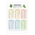 thumbnail image 1 of PAINURA Iron Rich Foods Chart Poster High Iron Foods or Deficiency Diet Shopping Guide Kitchen Pictures Wall Decor Healthy Eating Art for Dining Room, 1 of 1