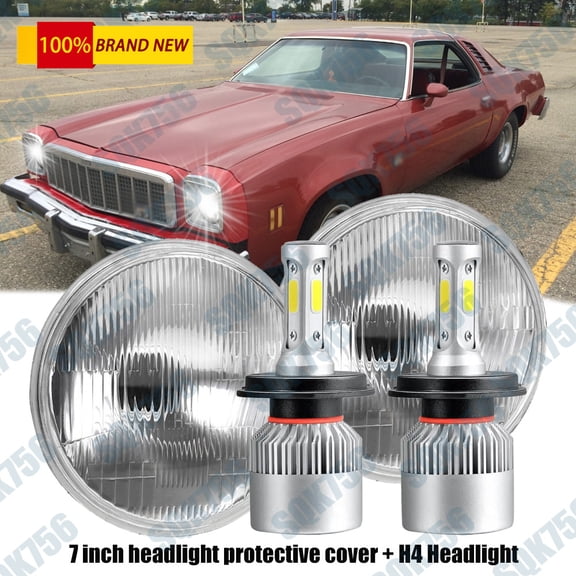 PAIR 7 inch Round Headlights High/Low Beam For Chevy Two-Ten Series 1953-1957