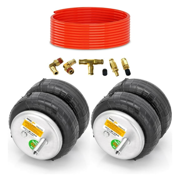 PAIR Air Spring Replace Firestone 6410 Kit 2445 1/8" NPT & Air Line Service Kit