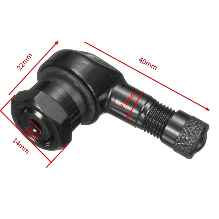 VOFONO 90 Degree Motorcycle Valve Stems - CNC Aluminum 11.3mm Black Angle Stems For Harley, BMW, Honda
