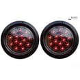 thumbnail image 1 of PAIR OF 2 LED FLUSHMOUNT STOP TURN TAIL LIGHT ROUND RED TRUCK TRAILER CLEAR LENS, 1 of 1