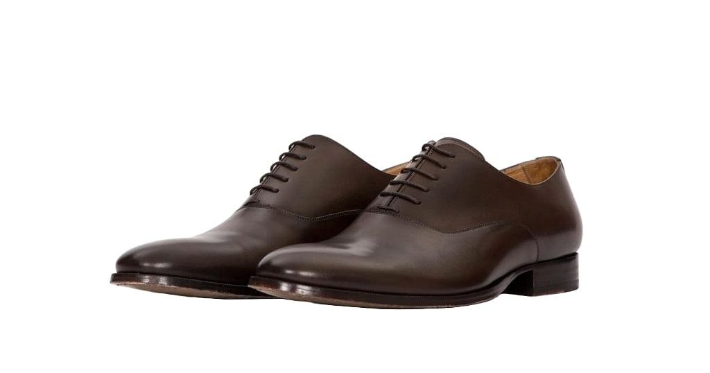 Deuce Brown Leather Lace Up Oxford Dress Shoes (Brown, 8.5)