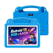 PAITANRY 10.1 inch Kids Tablet Android 15, 4GB RAM 64GB ROM 1TB Expand, Octa-Core, 5G/2.4G WiFi6, 5000mAh, HD Display, Parental Control, Blue