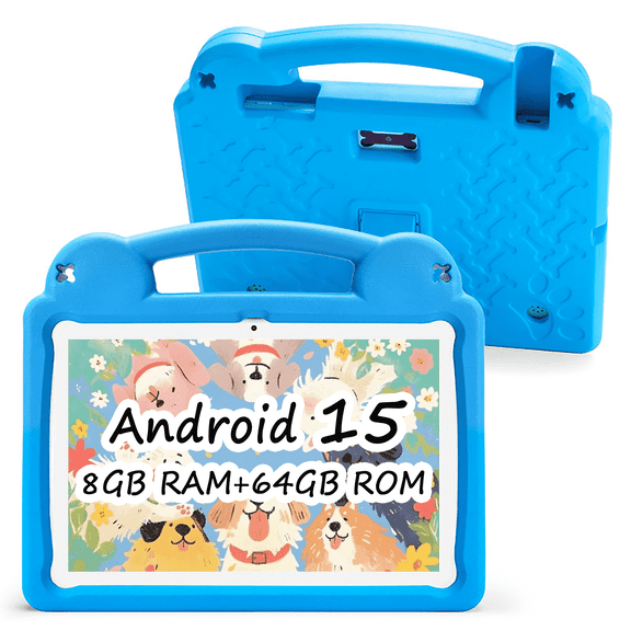 PAITANRY 10.1 inch Android Kids Tablet,8GB, 64GB , Octa-core , IPS HD Display, Learning Tablet with IWAWA app, Parental Control ,Blue