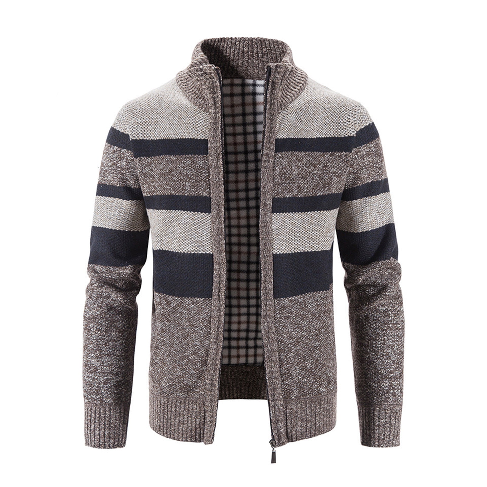 Men's High Collar Zip-Up Cardigan - Soft Knit Sweater for Ultimate Comfort