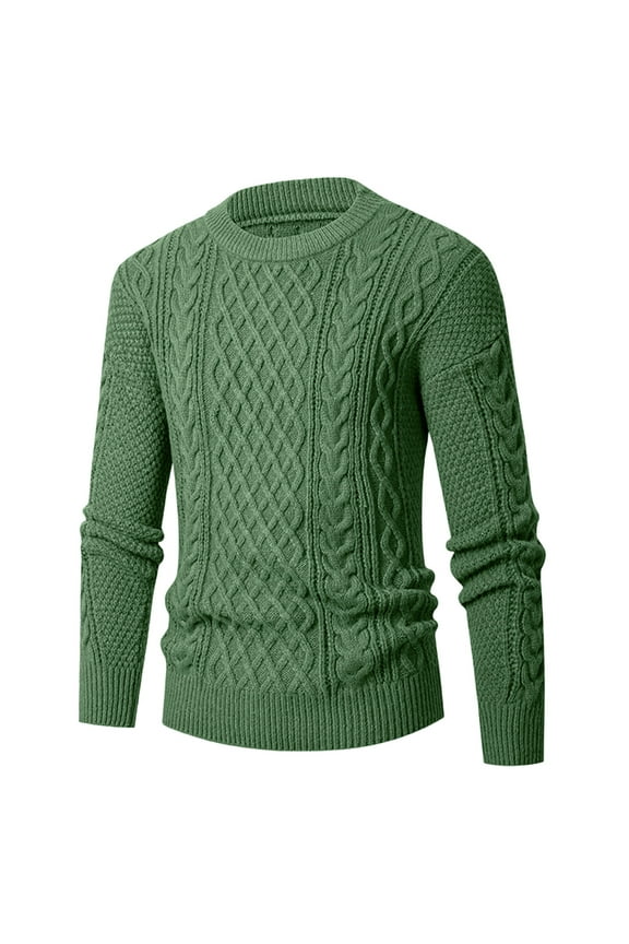 Men's Crewneck Sweater Big & Tall Men Pullover Knitted Sweater