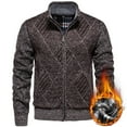 thumbnail image 1 of PAIWINDS Men's Full-Zip Fleece Cardigan Big & Tall Boys Stand Collar Knitted Sweater, 1 of 5
