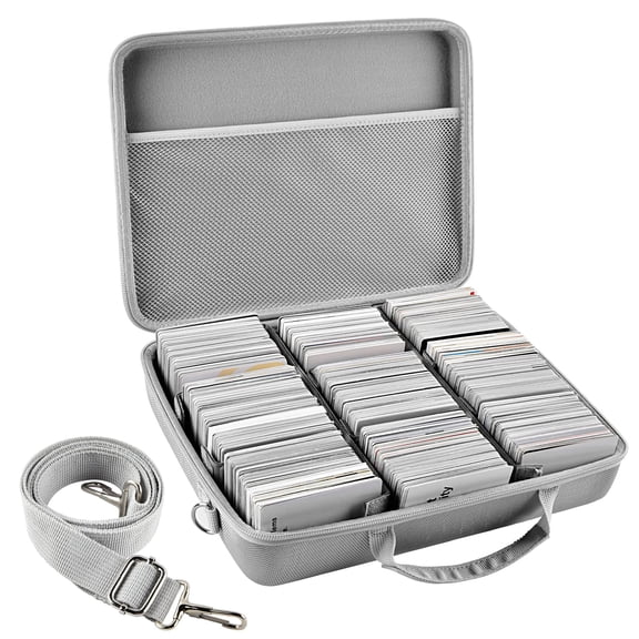 PAIYULE Large Game Card Case Storage Holder for 2500+ Cards, Baseball Football Sports Card Box - Gray