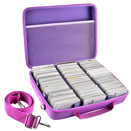 PAIYULE Large Game Card Case Storage Holder for 2500+ Cards, Baseball Football Sports Card Box - Purple