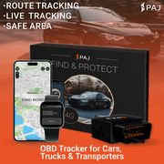 PAJ GPS CAR OBD Finder 4G – GPS Tracker for Vehicles, Trucks & Transporters - Direct Connection Fleet GPS Tracker - OBD 2 Port - Real-Time Tracking - App Alarms
