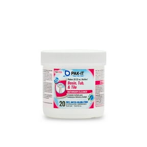 PAK-IT 5722102020EA Gluconic Acid Basin, Tub and Tile Cleaner, Ocean Scent, 4 oz. Packets (Pack of 20)