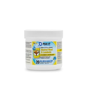 PAK-IT Neutral Wood & Laminate Cleaner: 20 Qty. 3-gram Cleaning Pods in a Small Jar