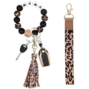 Bracelet Wristlet Keychain Lanyard for Keys, Black