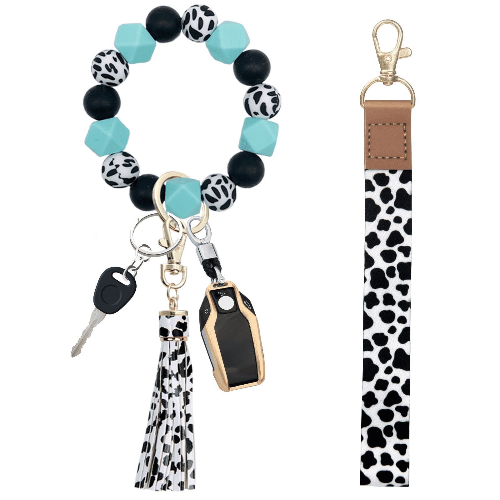 PAKASEBOXES Bracelet Wristlet Keychain with Lanyard for Keys, Silicone ...